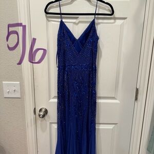 Elegant Blue Sequin Gown